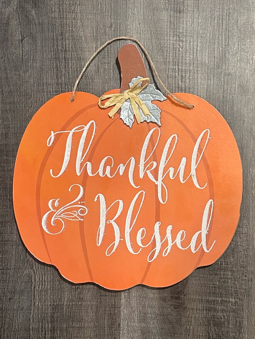 💞 Thankful & Blessed Orange Pumpkin Wall Decor